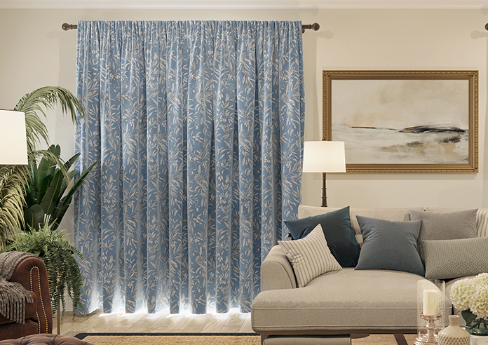Aviary Velvet, Denim - Made to Measure Curtain - Image 7